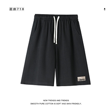 美式运动短裤夏季华棉宽松弹力五分裤针织休闲裤子XD1751特批35，男装休闲裤，星座718