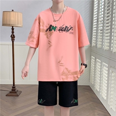 主推-青少年纯棉休闲字母创意运动套装男TZ555控88（S到5XL），男装T恤，星座210-1