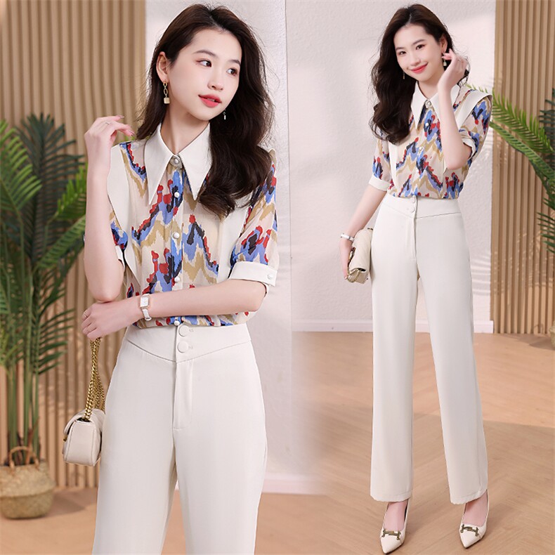 现货时尚套装女2026年夏季新款女装设计感气潮流质印花清凉两件套,女装套装/套裙,尚洛菲