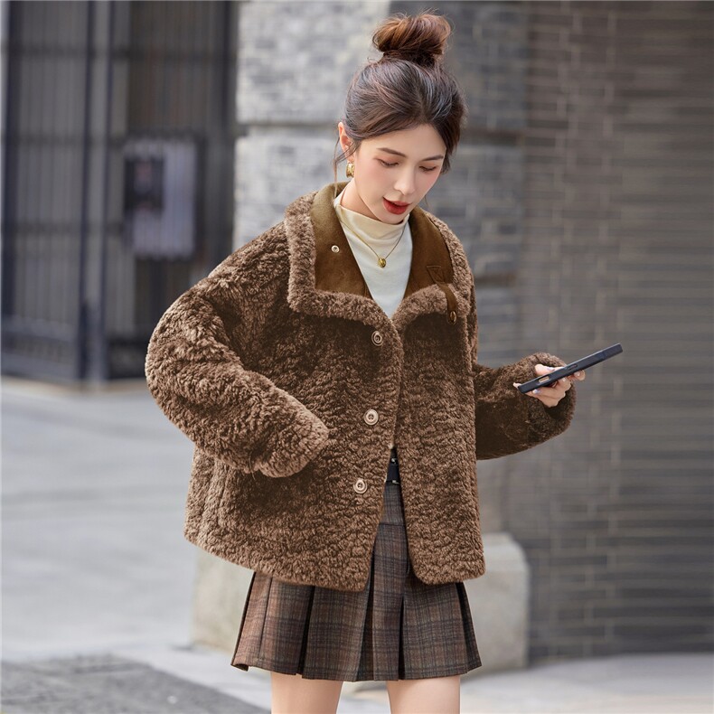 2025冬季新款~~双面穿皮毛一体,女装棉衣/棉服,意芙