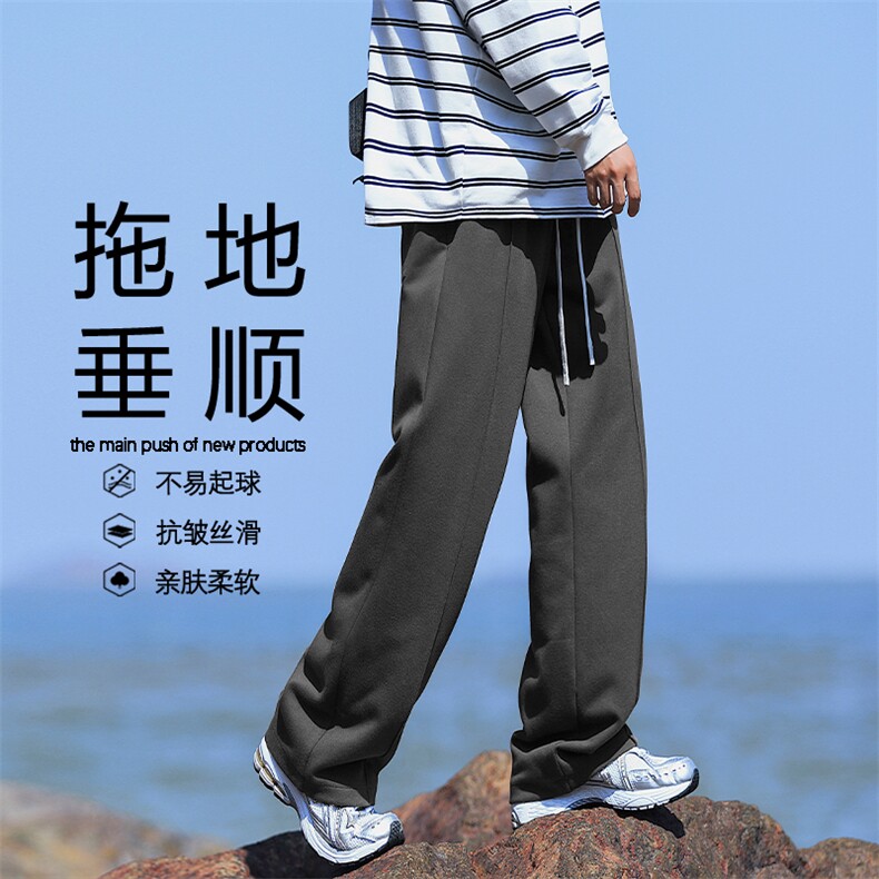 秋冬新品百搭卫裤拖地加绒加厚卫裤WK70-1常规特批25加绒特批35,男装休闲裤,星座718-1
