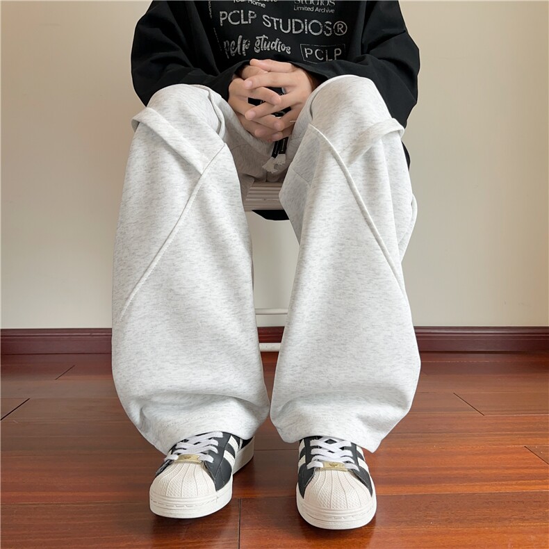 CK2515-特P40控78休闲裤男美式复古宽松直筒阔腿裤55棉45聚酯,男装休闲裤,电商B370