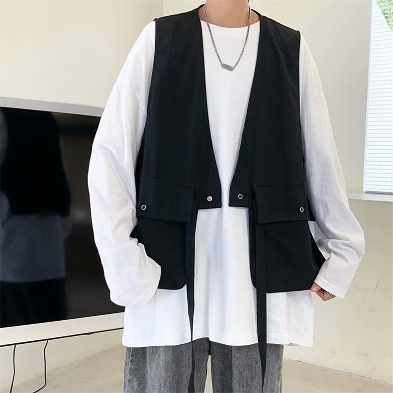 春秋季ins网红设计感小众个性工装马甲帅气韩版日系潮W1436-P28，男装背心/马甲，星座512-4