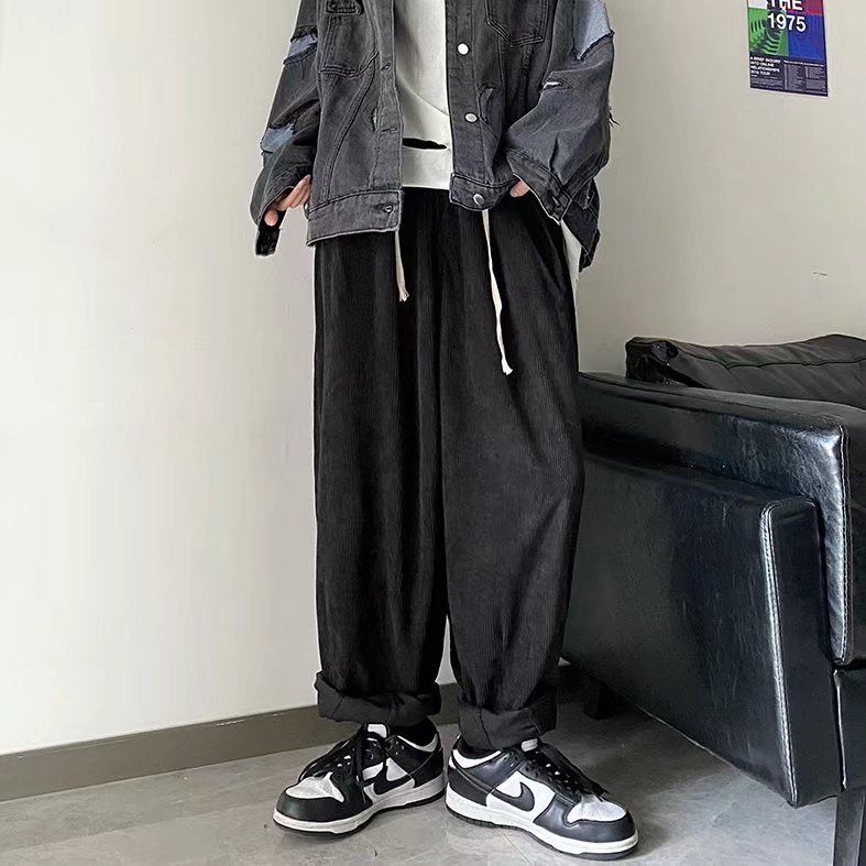 男秋冬季新款港风休闲裤阔腿灯芯绒裤子A388常规P32加绒款38,男装休闲裤,星座1116-2