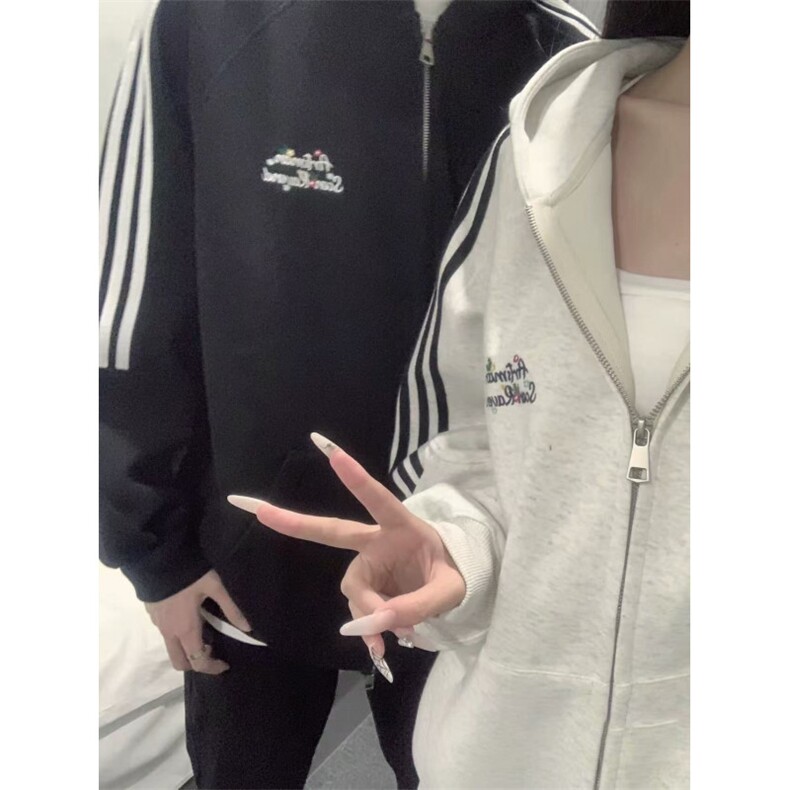 5486-P55原版刺绣/三杠织带/后包领休闲情侣卫衣薄款/加绒,女装卫衣/绒衫,星座617A-2