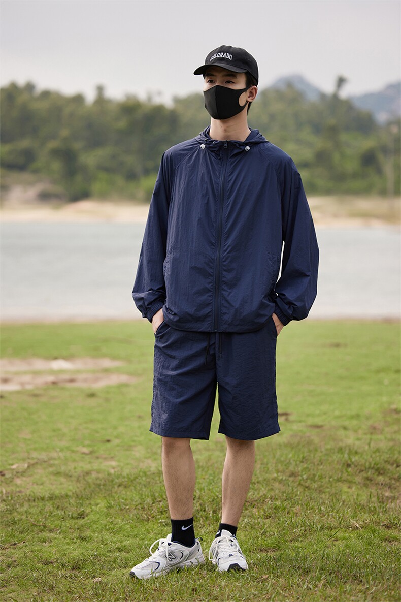 夏季薄款UPF50+防紫外线皮肤衣男宽松钓鱼防晒服套装2360-682-P55,男装休闲套装,星座1403A
