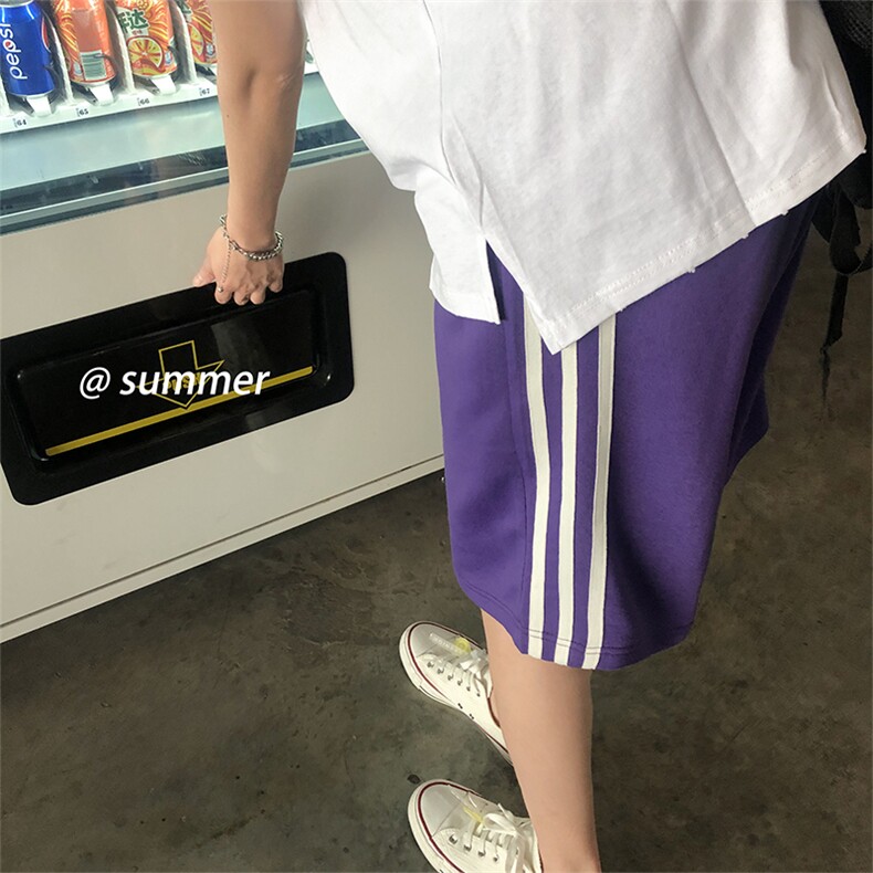 21夏季新宽松港风潮大码男学生运动条纹卫裤休闲短裤8003-P25,男装休闲裤,电商A059