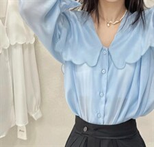 花边衬衫，女装衬衫，伊媚儿
