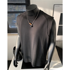 慵懒风宽松无袖T恤运动健身背心男坎肩内搭上衣H1081特P23，男装背心/马甲，电商A341