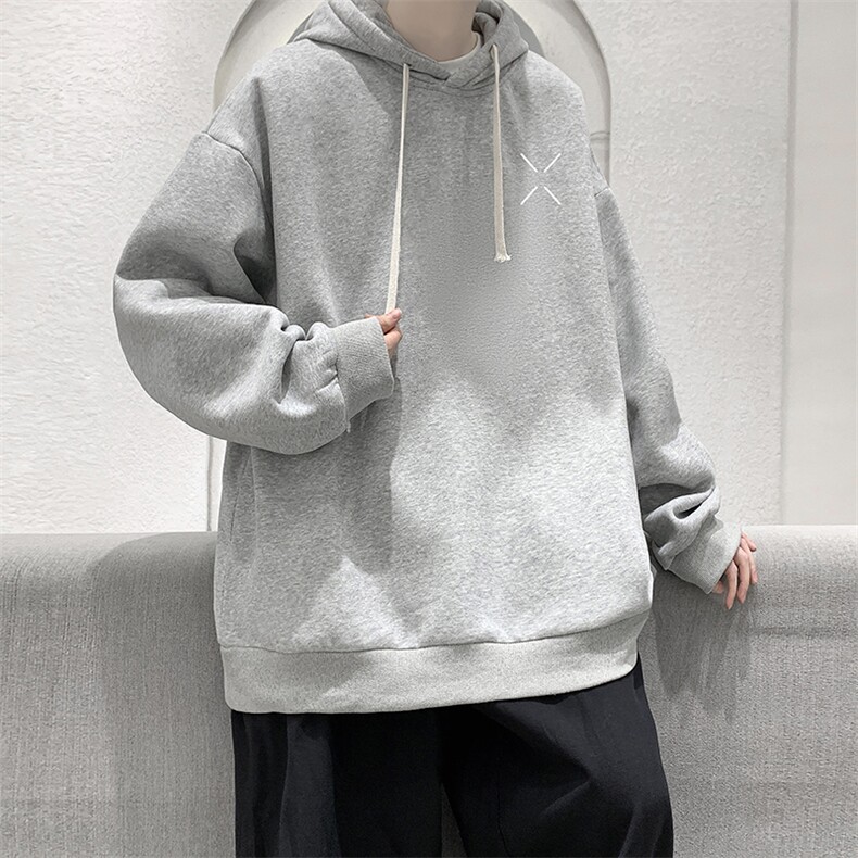 纯棉连帽卫衣男大码运动帽衫宽松薄WY2305-P35-加绒款-P40,男装卫衣,电商A040