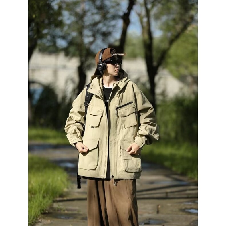 2024春秋日系多口袋宽松工装夹克户外露营潮男女机能外套YF76-P70,男装夹克,星座1109-3