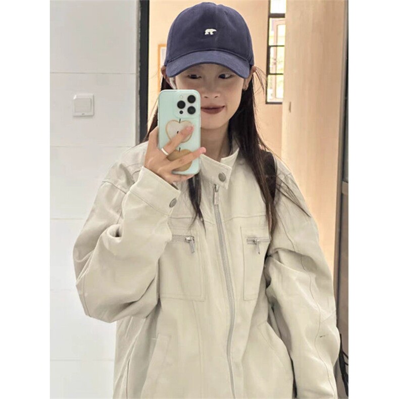 美式复古工装外套女春秋新款韩系百搭宽松情侣夹克上衣L8968-P75,男装夹克,星座1008