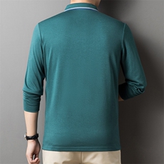 2022爸爸装秋冬季长袖t恤男士翻领POLO衫打底上衣服体恤，男装T恤，钱塘6003（原4033）