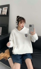 2025年秋季长袖单件拼色格子连帽卫衣，女装卫衣/绒衫，湘姗