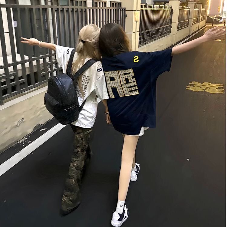 网图美式潮牌刺绣款情侣休闲短袖T恤五分袖上衣221-5/T1113/P29，男装T恤，星座221-5