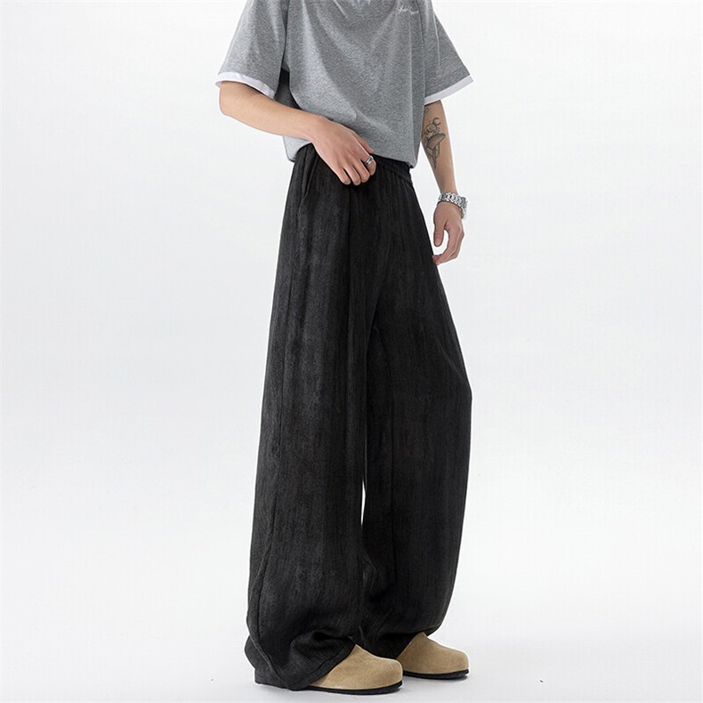 8XL-M冰丝棉麻阔腿裤男防晒凉凉裤垂感直筒休闲扎染山本裤K9138,男装休闲裤,电商D206-1