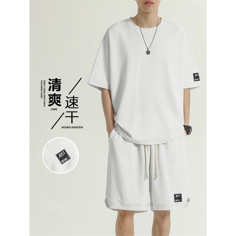 运动套装夏季冰丝速干短袖宽松男生潮夏装短裤TZ13-特批-70，男装休闲套装，星座718