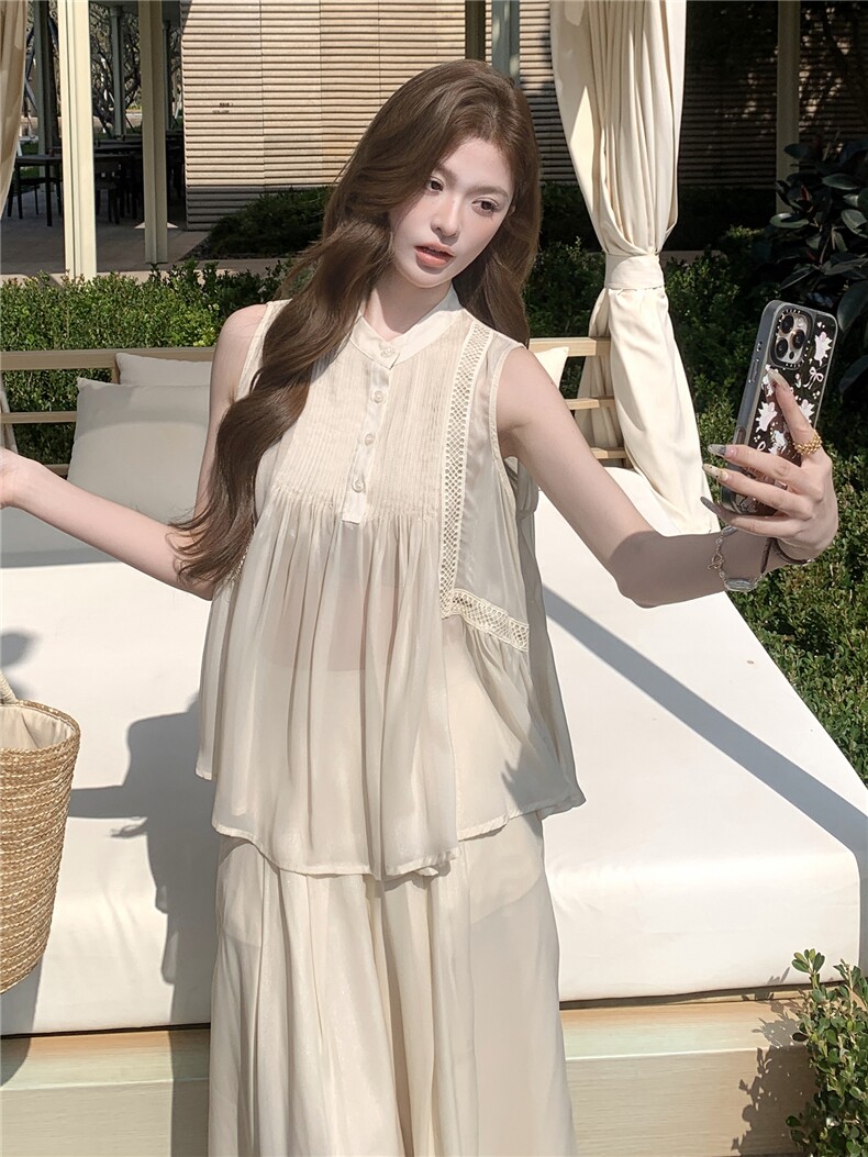 超仙时尚阔腿裤套装女2026夏季新款洋气减龄显瘦绝美巨好看三件套,女装套装/套裙,衣秀之家