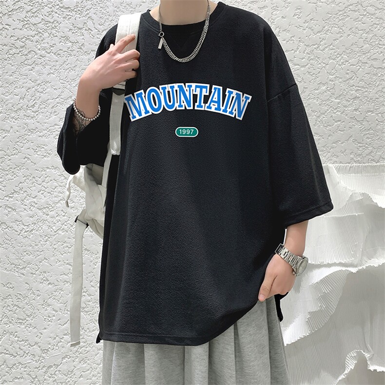 Q11231-P30春夏季七分袖t恤男大码五分袖男短袖中袖大皂风,男装T恤,电商A040