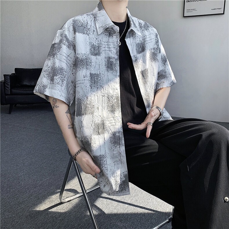 现货在仓！夏季休闲百搭翻领衬衫男抖音得物可送样-EX50556-特P30图片