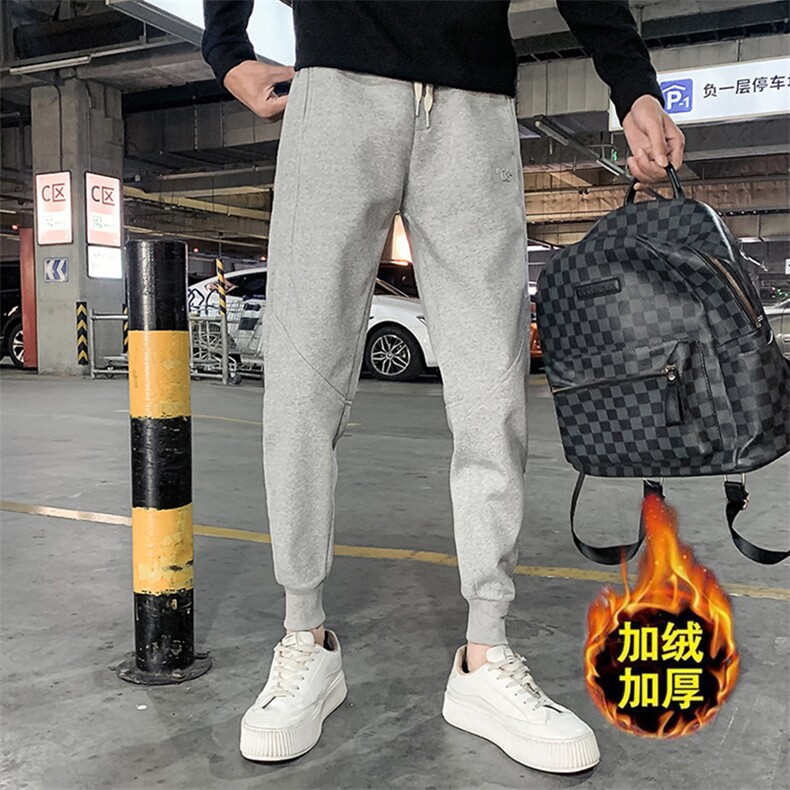 社会精神小伙2022加绒卫裤运动束脚男裤DS-B249-KK91-P58-加绒P68,男装休闲裤,星座215（原电商B249）