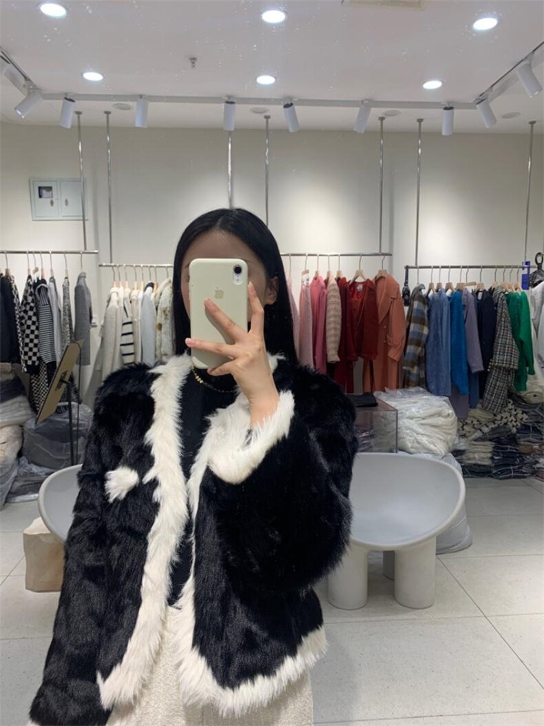 黑白小香皮草，女装皮草，HE