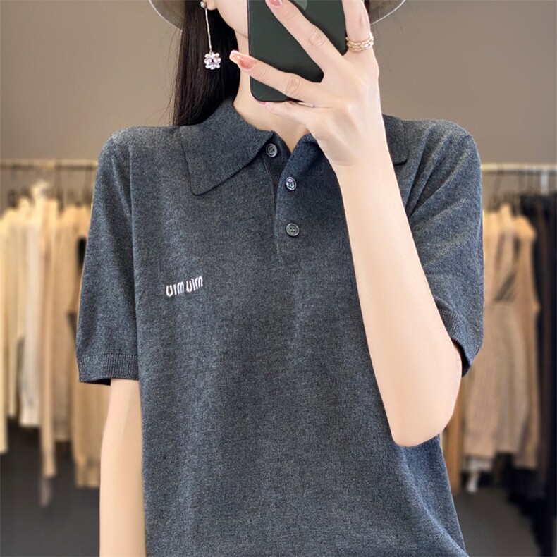 2024秋冬新款羊毛女士POLO领羊毛衫,女装羊毛衫,润辉羊绒
