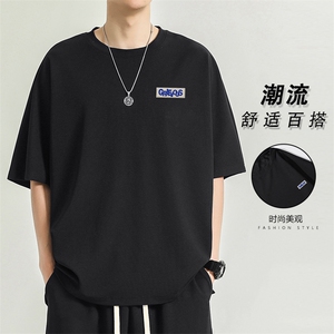 冰丝休闲运动男夏季薄款宽松潮牌高街帅气短袖TT318-特批-36图片