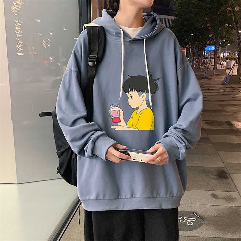 WY2200-P35 加绒款-P40 纯棉连帽卫衣男大码运动帽衫宽松薄外套男图片