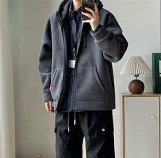 摇粒绒连帽拉链卫衣外套1302-GS02-P55成分100聚酯纤维，女装短外套，星座1302