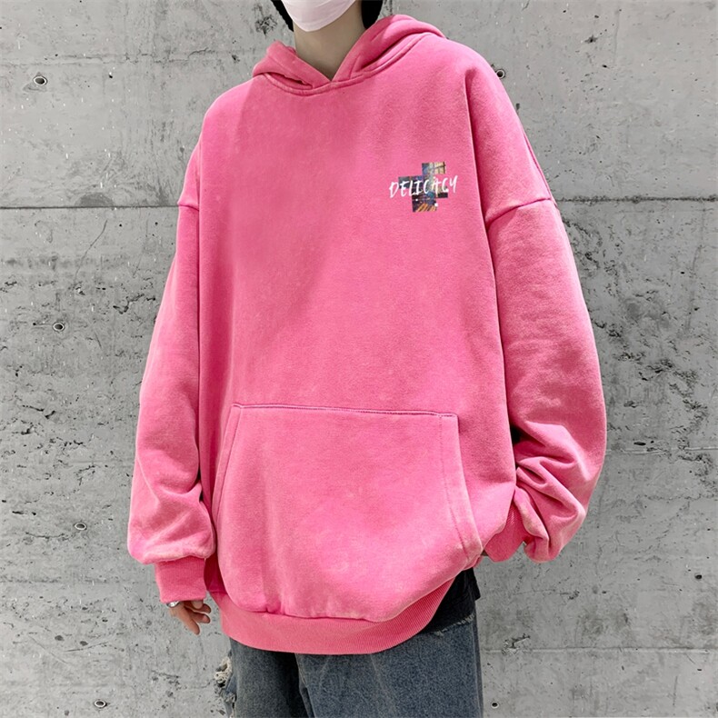 美式重磅水洗复古连帽卫衣潮流大码潮牌做旧XZ517A-BK6675-P68,男装卫衣,星座517A