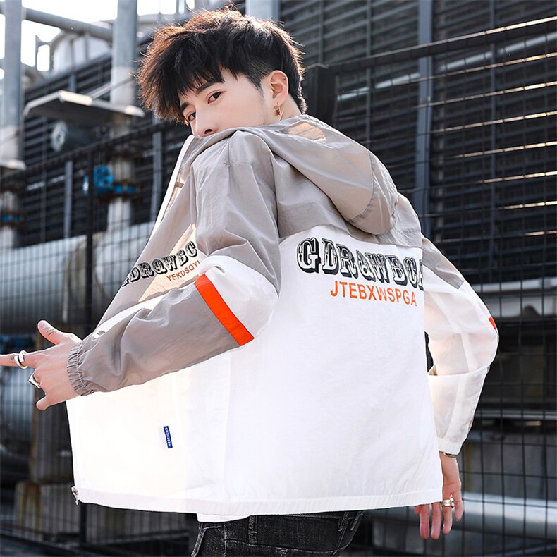 夏季男士防晒衣时尚印花拼接色连帽薄款夹克外套DS-A158-S205,男装夹克,星座310B-3