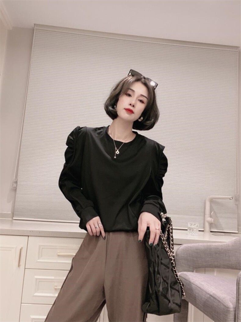 皱褶袖T，其它，可纳奇