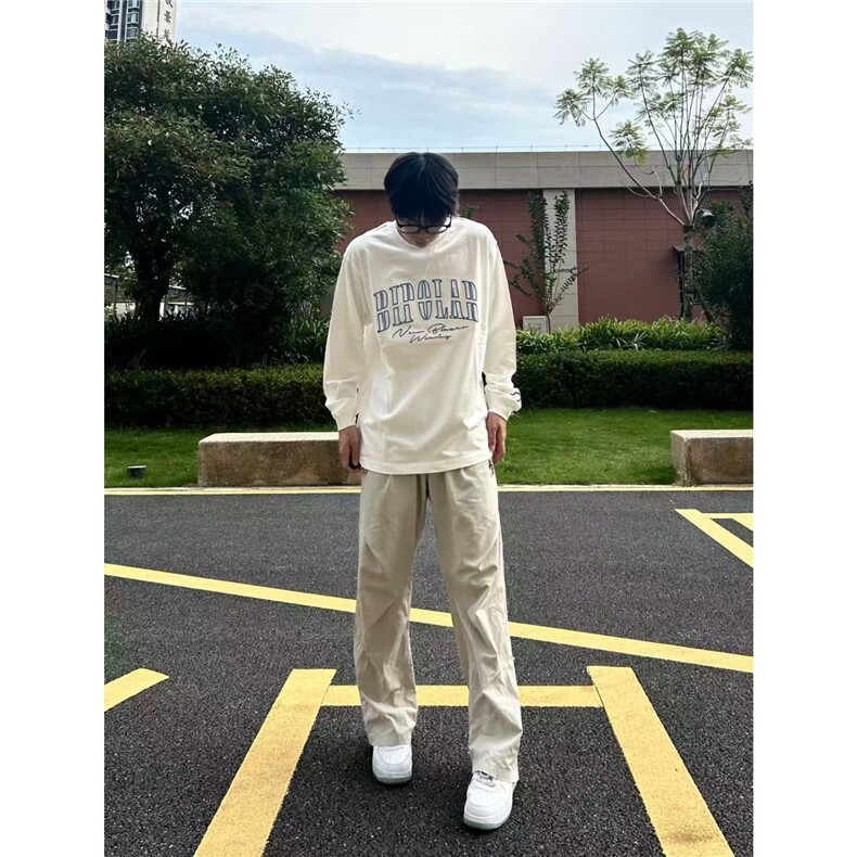 网图现货美式宽松刺绣长袖纯棉T恤打底衫1079/特P40,男装T恤,星座205-3