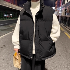 现货5W件冬季三防硬挺boxy短款立领棉衣马夹外套加厚马甲保暖棉服，男装棉衣，电商A486-1