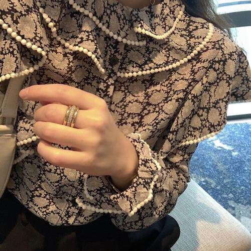 87315复古碎花衬衫，女装衬衫，XTZ style