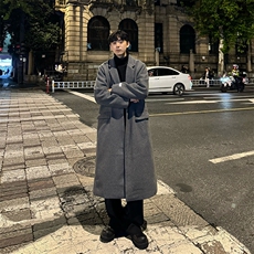 （加棉）韩系中长款呢子大衣cleanfit过膝加长风衣外套Y905-P135，男装风衣，星座1004-3
