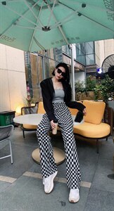 欧货同款格子裤图片