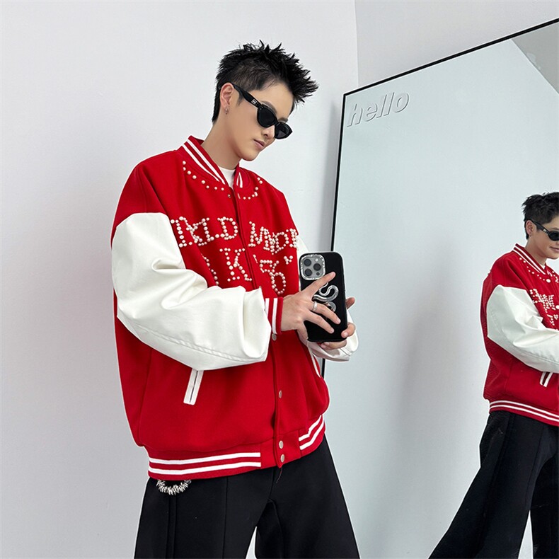 现货春秋美式复古夹克男棒球服外套潮牌JK0656-P73，男装夹克，星座308B-2