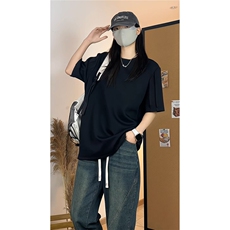 美式风圆领短袖T恤男女宽松型显瘦重磅百搭休闲上衣T3706-特价P24，男装T恤，电商A007