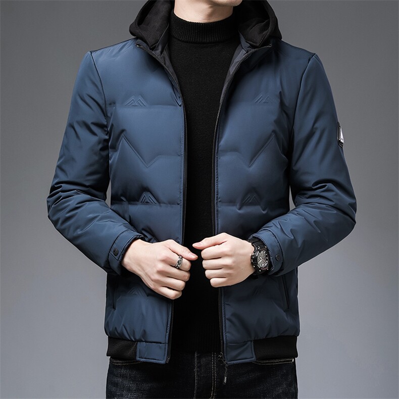 冬季中年休闲羽绒服连帽可脱卸男中长款加厚冬装外套ZL1008-P225，男装羽绒服，电商B212（原钱塘6029）