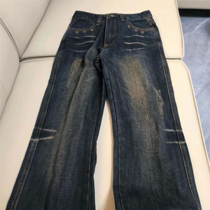 现货 设计感复古微喇牛仔裤女水洗美式新款胖mm马蹄裤子ZC122-p50图片