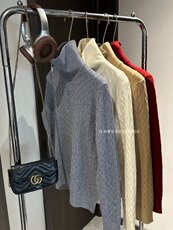 复古时尚半高领毛衣女秋冬宽松休闲针织衫上衣，女装针织衫/毛衣，沐策羊绒
