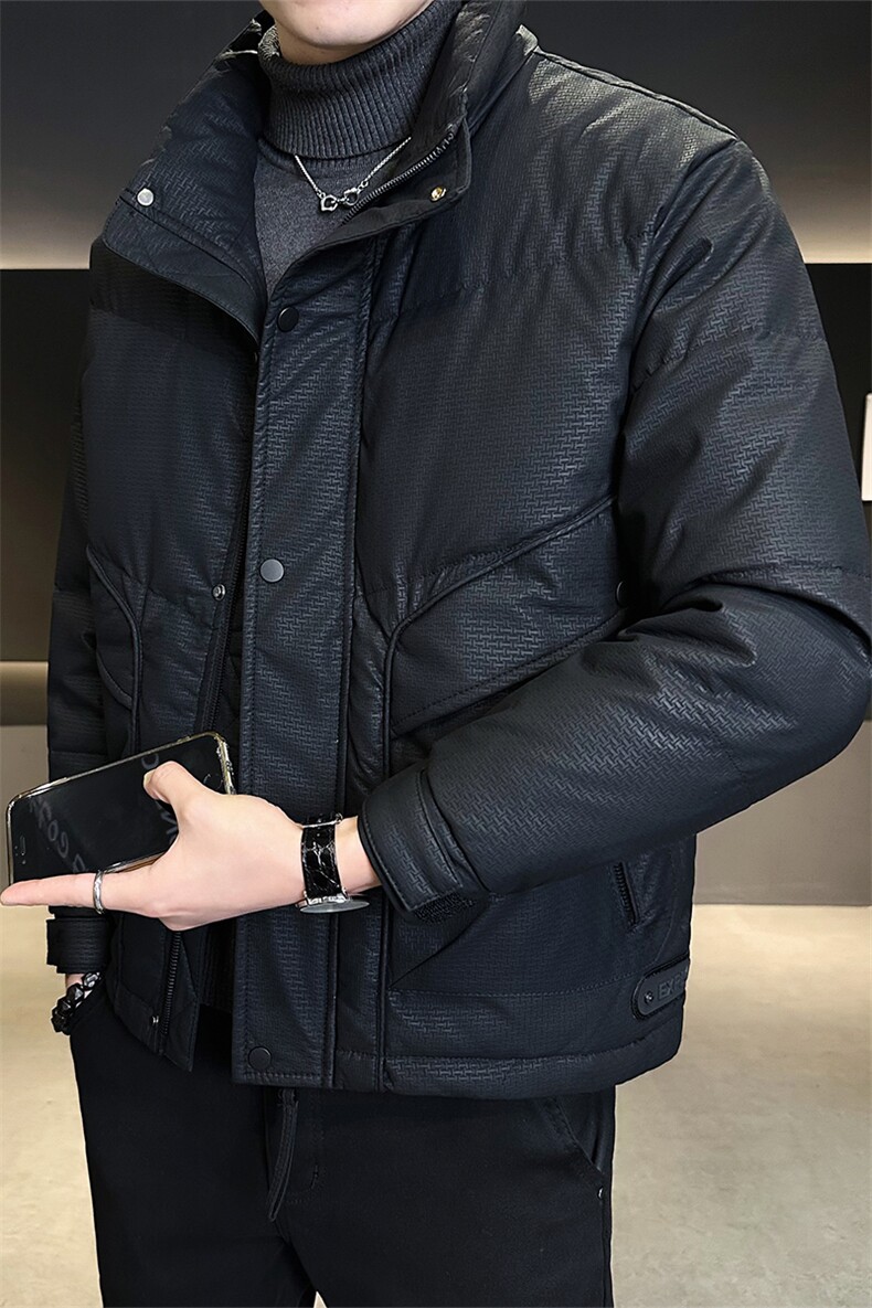 标50绒 店主风男士立领皮羽绒服保暖外套 5856-P235(控券后318)图片