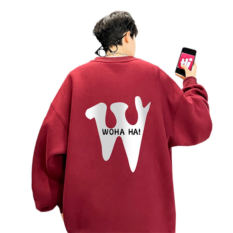 ！圆领卫衣港风长袖T恤男外套男WY126-P28,男装卫衣,电商B367