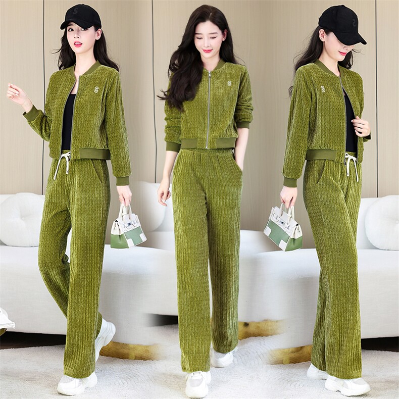 【秋装新款】时尚休闲棒球服运动服套装两件套2024秋装新款,女装套装/套裙,慕依路