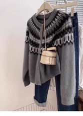 2026年秋季时尚百搭简约休闲提花套衫,女装针织衫/毛衣,胜智羊绒, 2026年秋季时尚百搭简约休闲提花套衫,女装针织衫/毛衣,胜智羊绒,