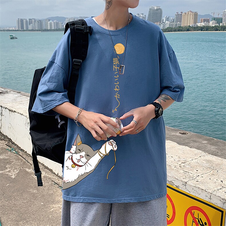 DX17013-P20纯棉短袖t恤男大码半袖打底衫宽松体恤衫港风,男装T恤,电商A040