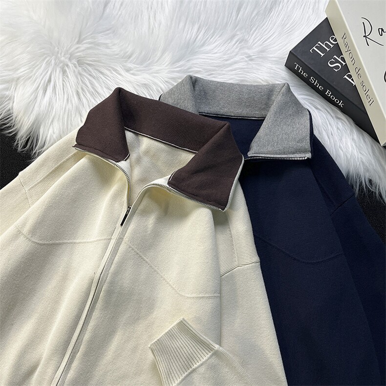 开衫毛衣男秋冬季宽松针织衫百搭外穿拉链线衣外套MY0911-P60，男装针织衫/毛衣，星座308B-2