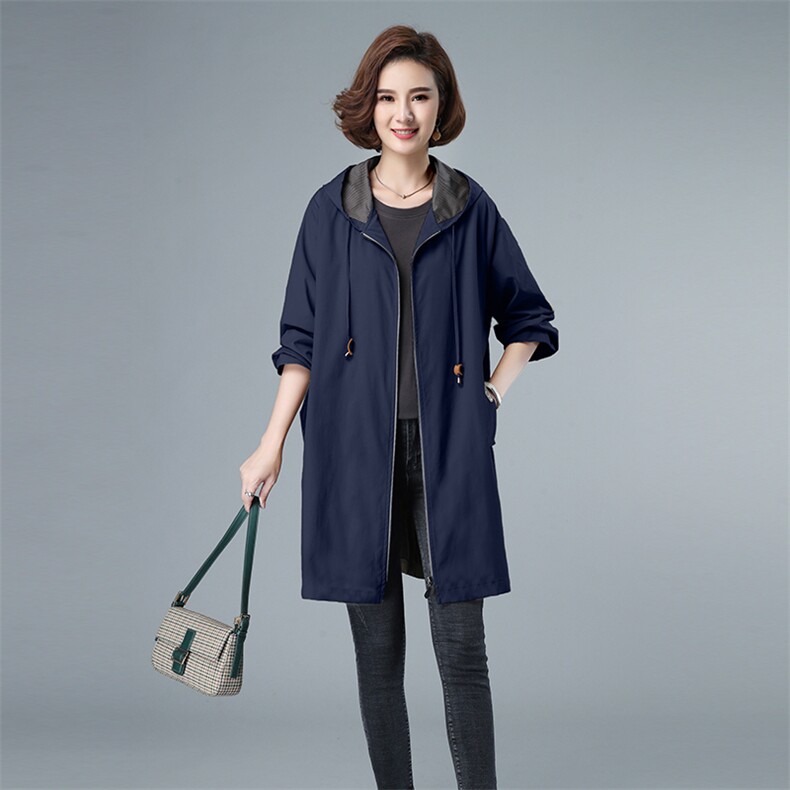 时尚女装风衣修身显瘦四季必备经典百搭舒适面料优雅气质，女装风衣，秋牧寒烟